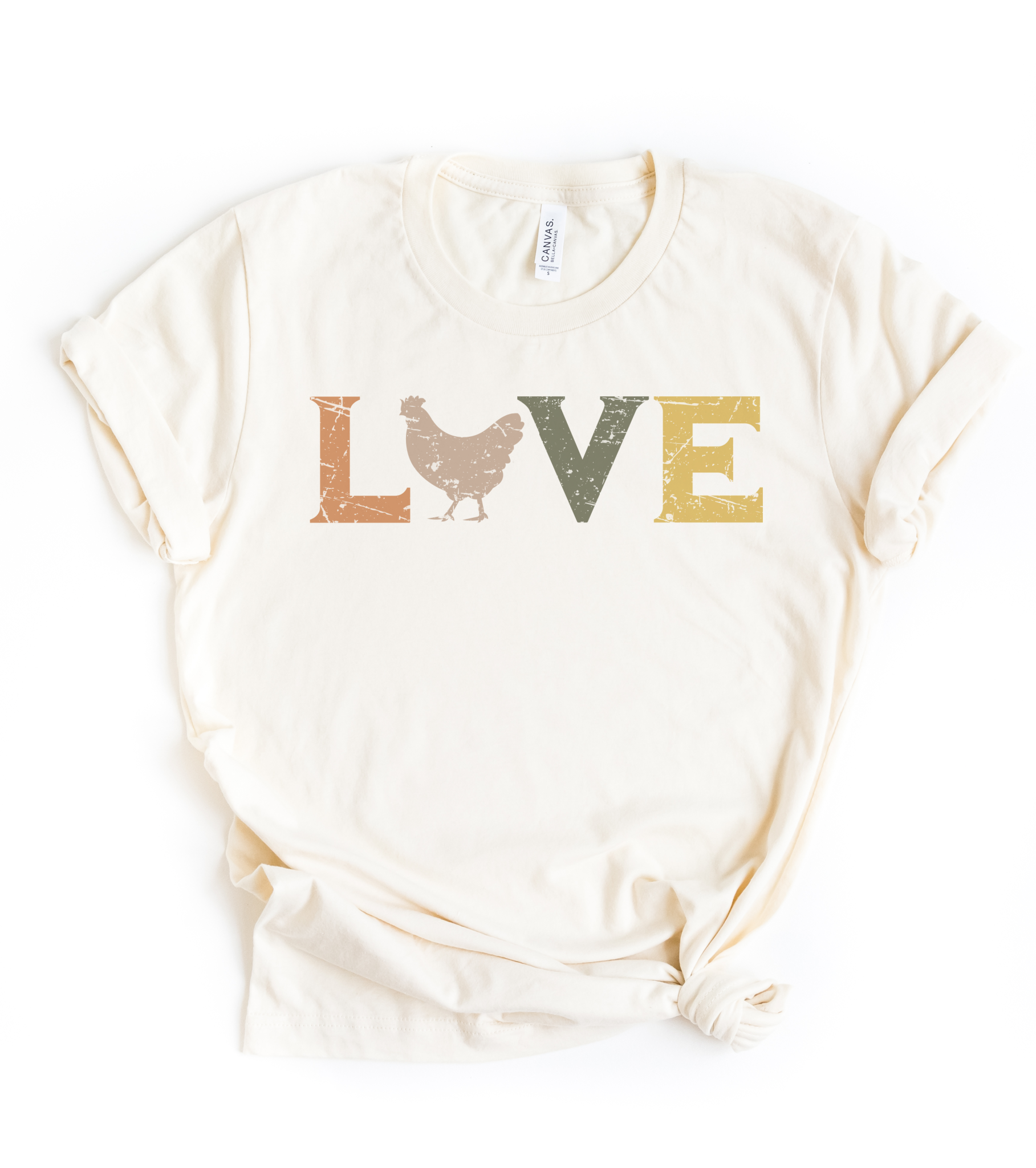 Vintage farm love chicken Rooster Farmers Market Graphic Tee