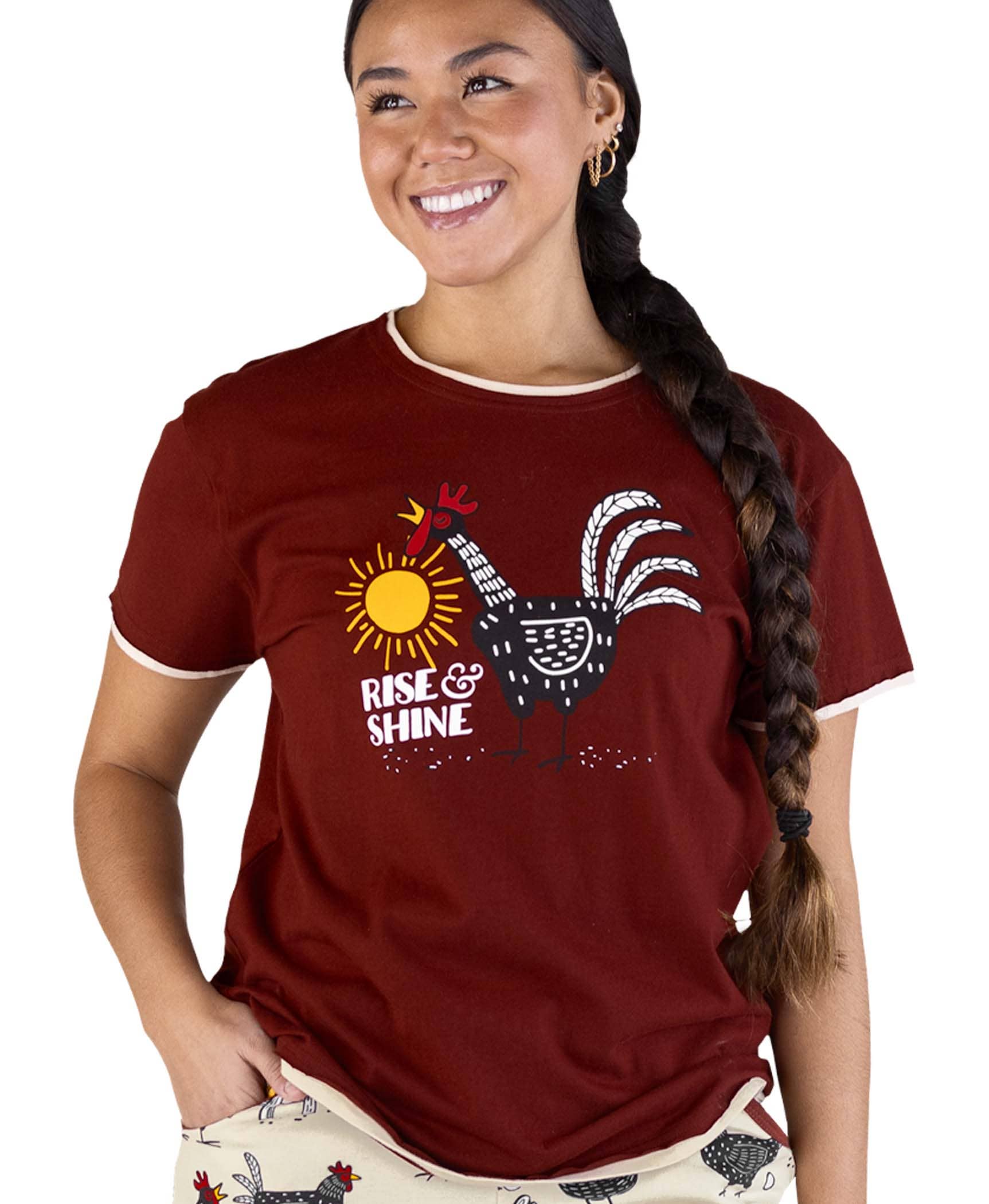 Rise & Shine Chicken Women's Regular Fit PJ SET (Shirt & Pants)