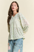 Meadowlands Mixed-Media Top
