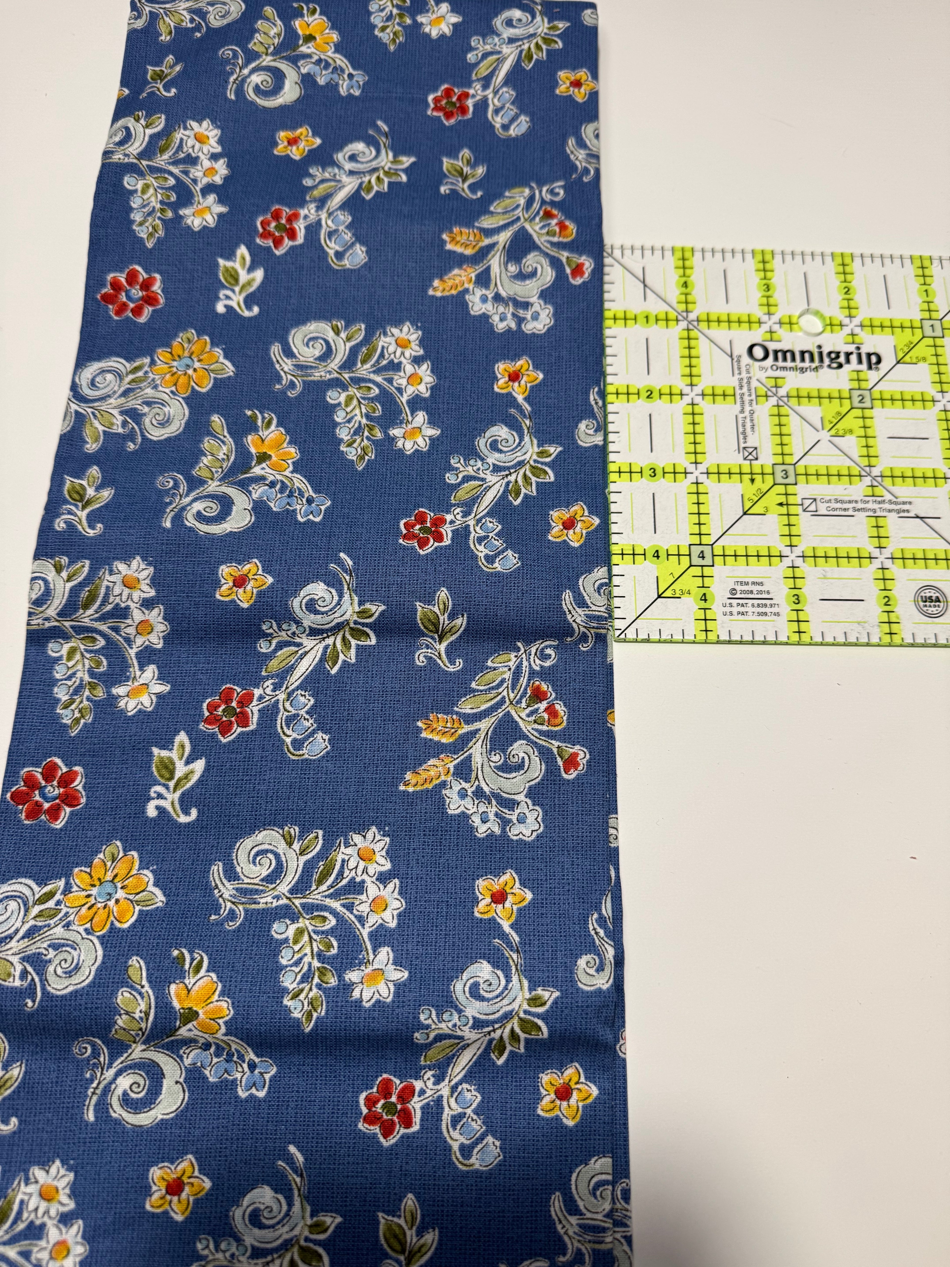 Blue Country Flowers - 1 yard PreCut