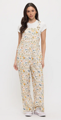 Rooster and Floral Print Overalls