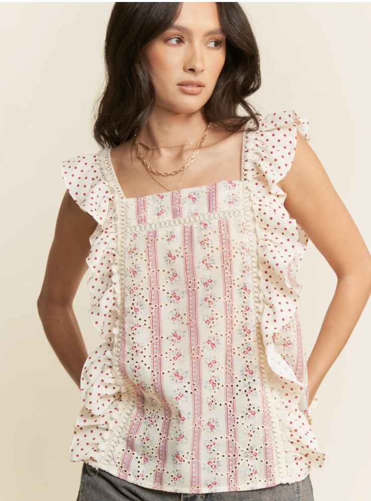 Country Sweet Ruffle Sleeve Top