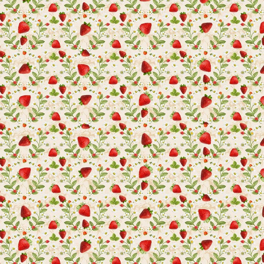 Timeless Treasures - Berry Sweet - Ecru